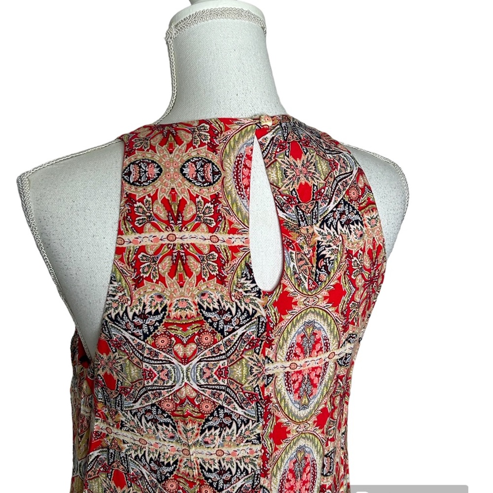 Lulus Red And Multi Colored Print Sleeveless Dres… - image 4
